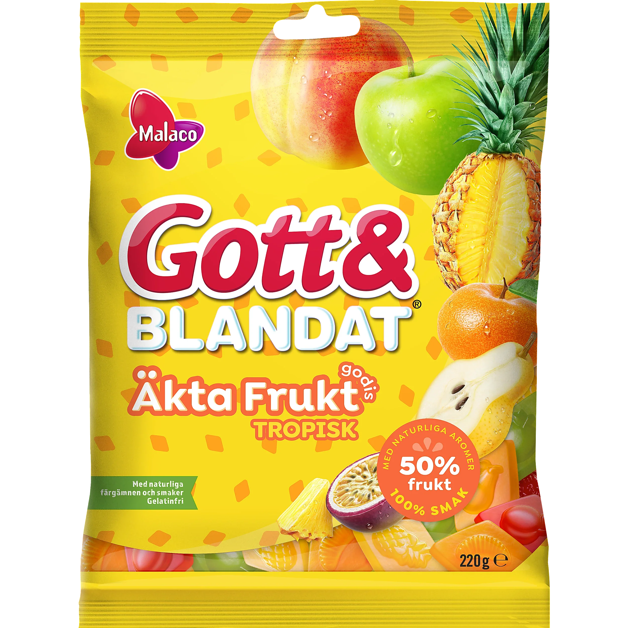 Malaco Gott & Blandat "Real Fruit-Candy" Tropical by Swedish Candy Store