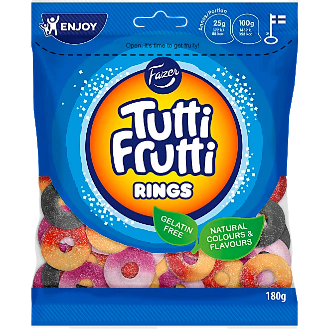 Fazer Tutti Frutti Rings by Swedish Candy Store