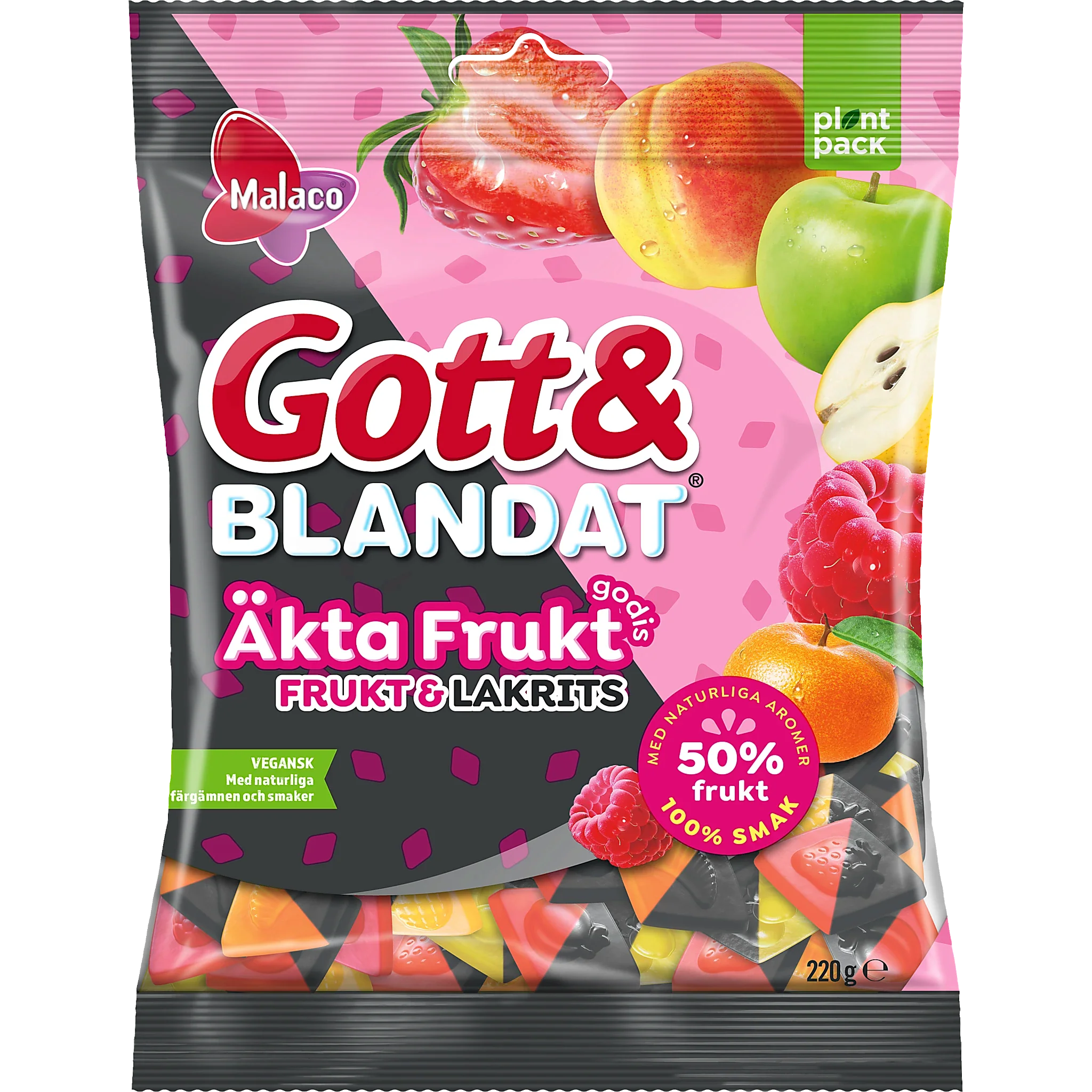 Malaco Gott & Blandat "Real Fruit-Candy" Fruit & Licorice by Swedish Candy Store