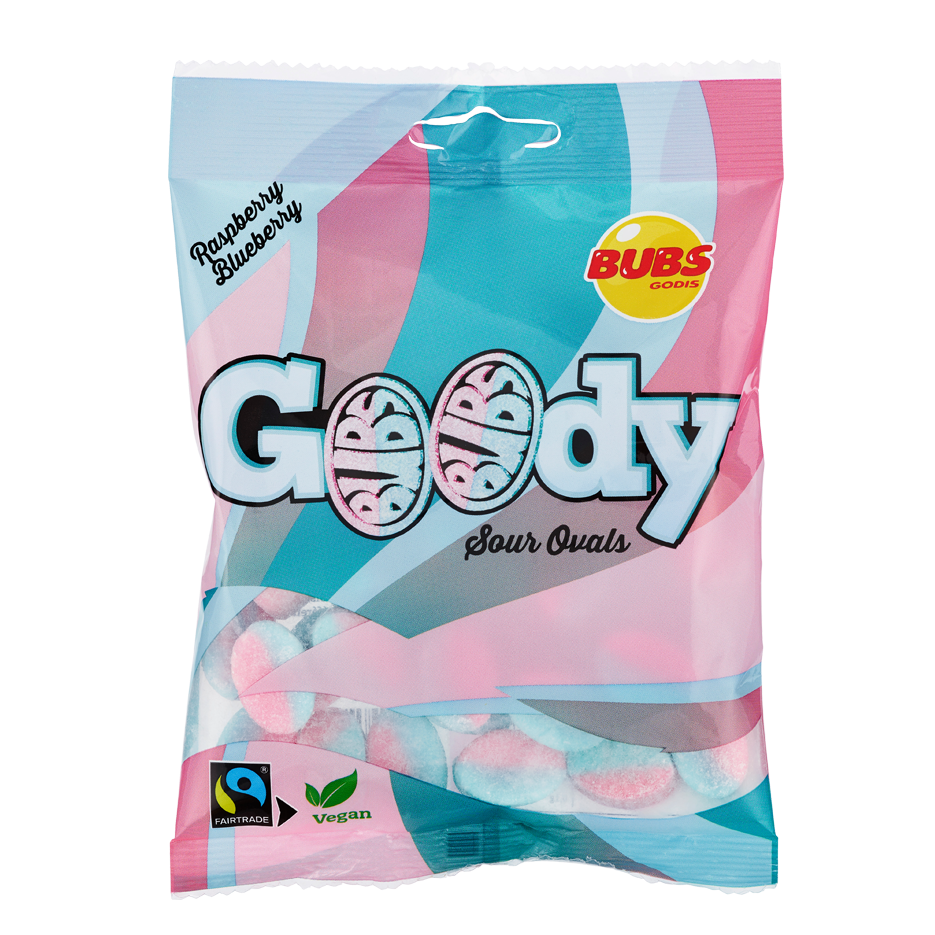Bubs Goody Sour Ovals - Raspberry Blueberry by Swedish Candy Store