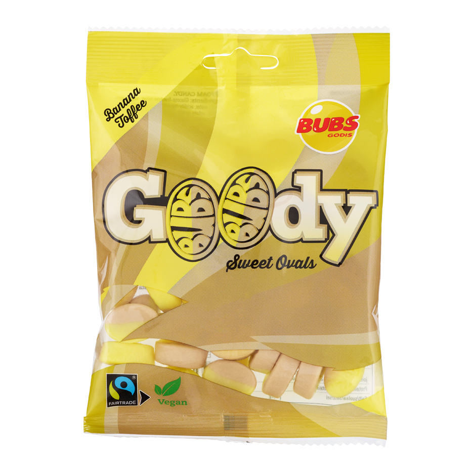 Bubs Goody Sweet Ovals - Banana Toffee by Swedish Candy Store