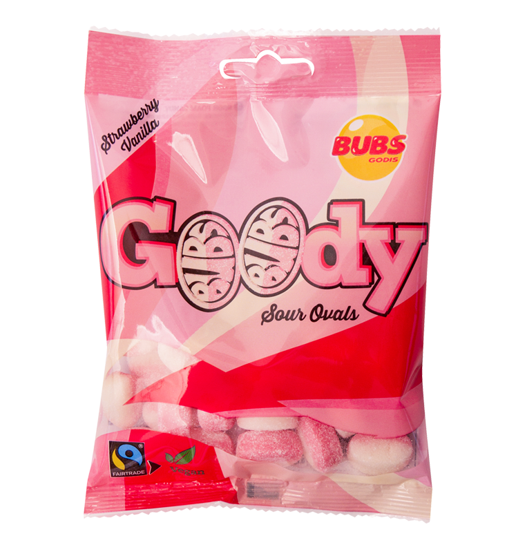 Bubs Goody Sour Ovals - Strawberry & Vanilla by Swedish Candy Store