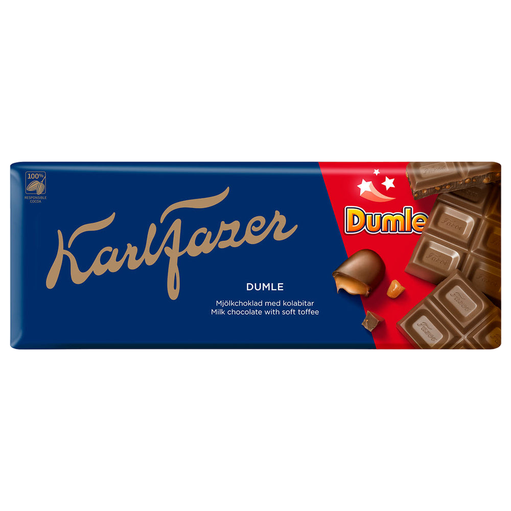 Fazer Karl Fazer Dumle Chocolate Bar by Swedish Candy Store