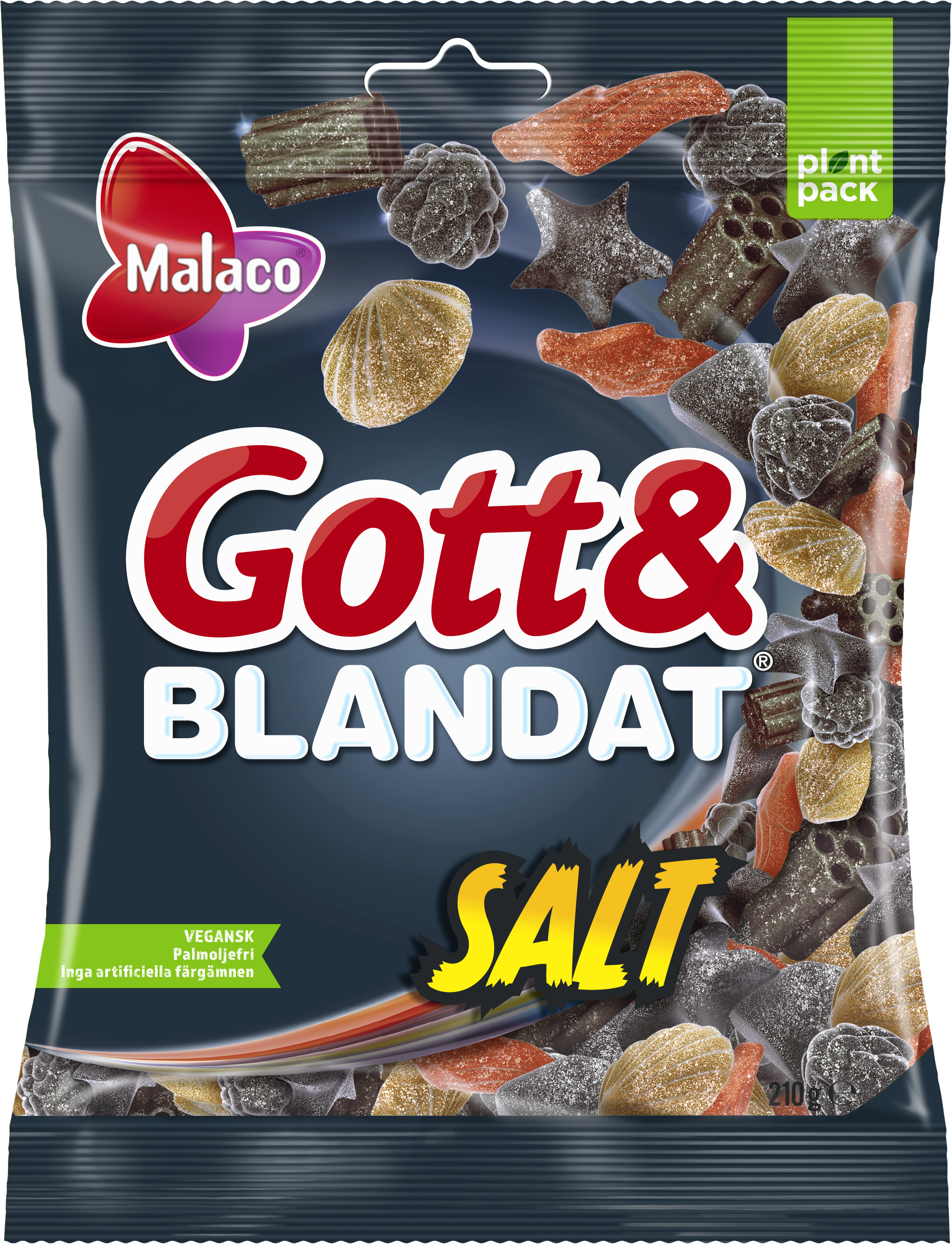 Malaco Gott & Blandat Salty Licorice - Vegan candy from Sweden 210g