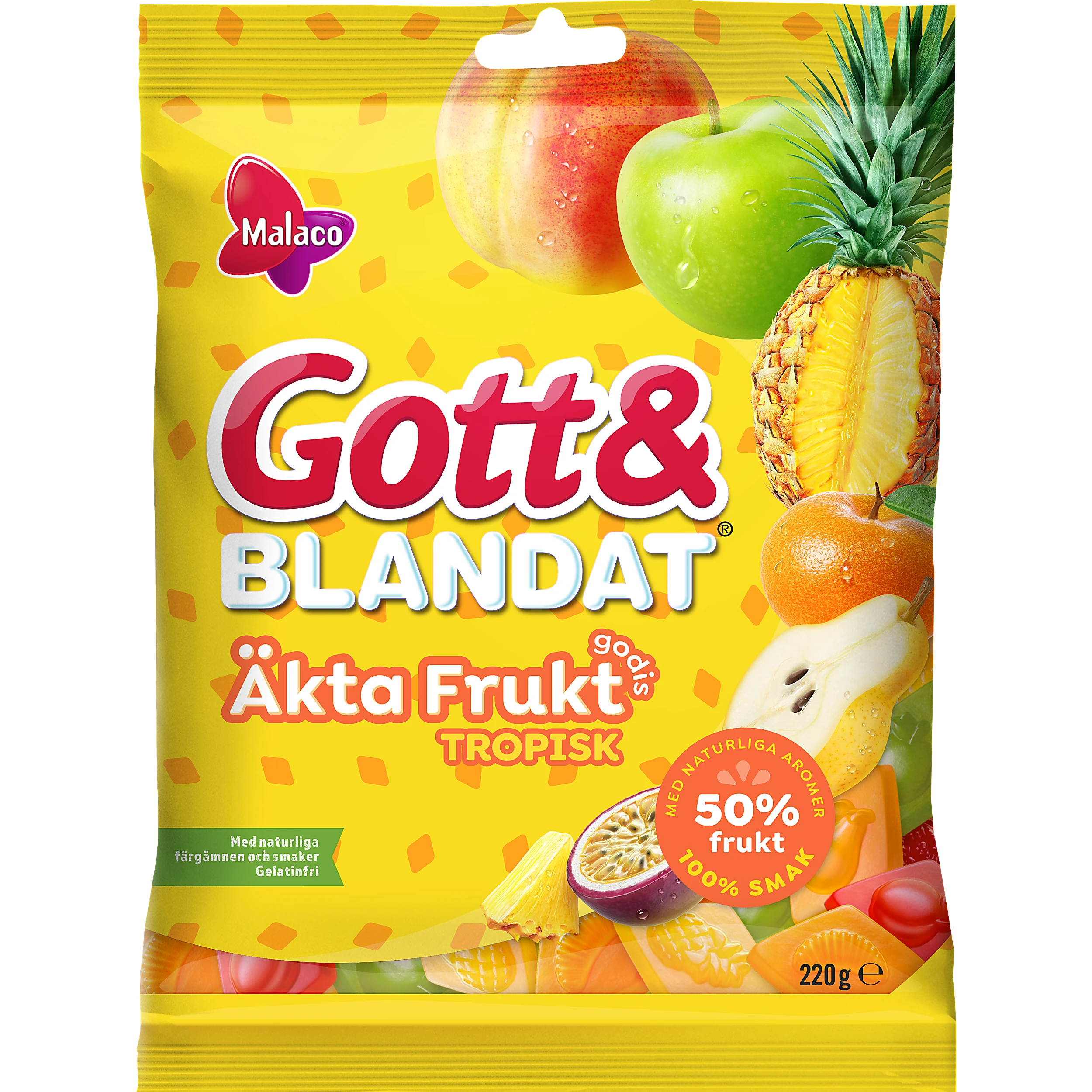 Malaco Gott & Blandat "Real Fruit-Candy" Tropical by Sweet Side of Sweden