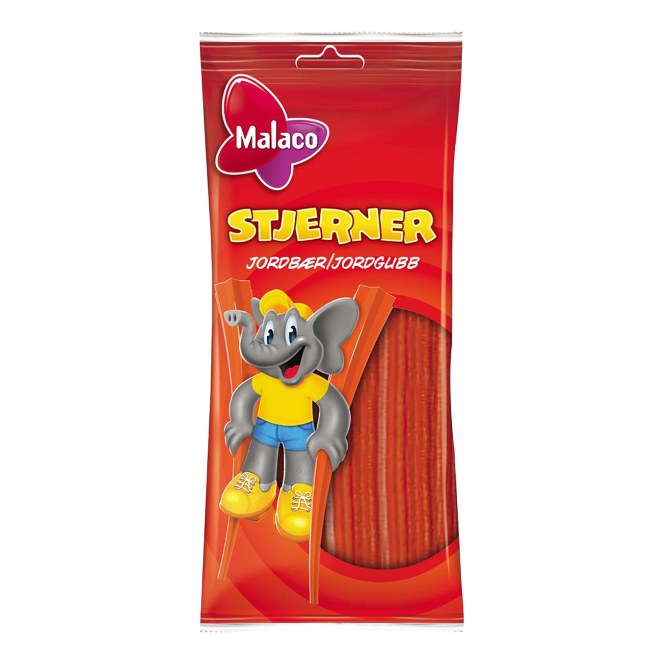 Malaco Stjerner Strawberry is a Swedish candy strings shaped like charming stars are made with real strawberry flavor!