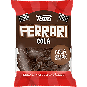 Toms Ferrari candy with the taste of cola