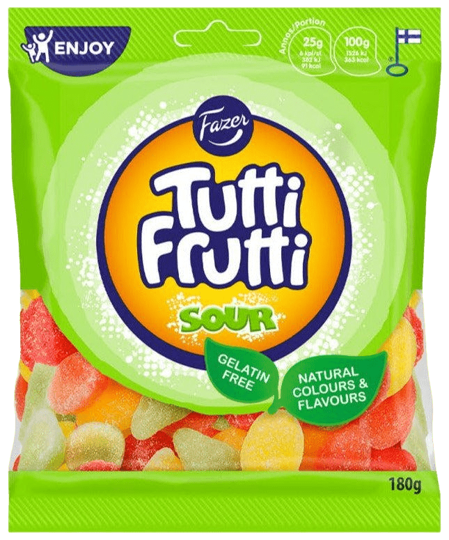 Tutti Frutti Sour Candy Bag Fazer 180g 